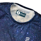 Ezgoin, recycled performance knit, neck detail, and messaging