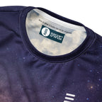 Ezgoin, recycled performance knit, neck detail, and messaging